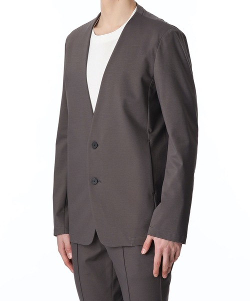 ATTACHMENT（アタッチメント）の「PONTE JERSEY COOLARLESS BLAZER（テーラードジャケット・メンズ・ブラウン/ブラック・1/2/3）」の3枚目の写真