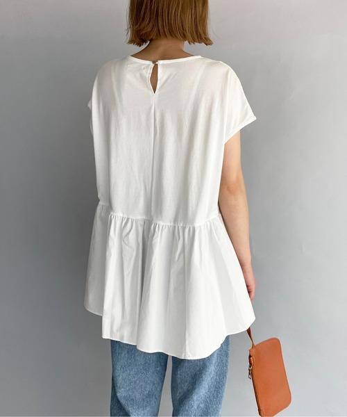 PICCIN（ピッチン）の「【M～XXLサイズ】布帛切替カットプルオーバー（Tシャツ/カットソー・レディース・ブラック/オフホワイト・M/L/XL/XXL）」の17枚目の写真