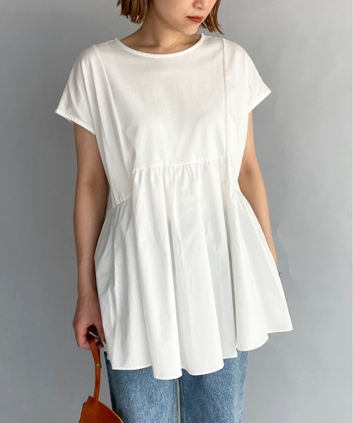 PICCIN（ピッチン）の「【M～XXLサイズ】布帛切替カットプルオーバー（Tシャツ/カットソー・レディース・ブラック/オフホワイト・M/L/XL/XXL）」の21枚目の写真