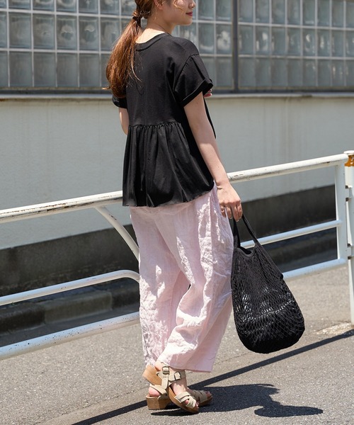 PUAL CE CIN（ピュアルセシン）の「麻キャンバスクリンクルパンツ（その他パンツ・レディース・ブラック/イエロー/ピンク/ブルー・FREE）」の19枚目の写真