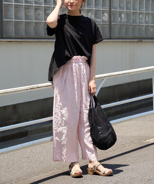 PUAL CE CIN（ピュアルセシン）の「麻キャンバスクリンクルパンツ（その他パンツ・レディース・ブラック/イエロー/ピンク/ブルー・FREE）」の10枚目の写真