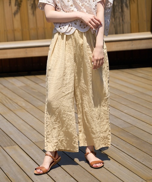 PUAL CE CIN（ピュアルセシン）の「麻キャンバスクリンクルパンツ（その他パンツ・レディース・ブラック/イエロー/ピンク/ブルー・FREE）」の15枚目の写真