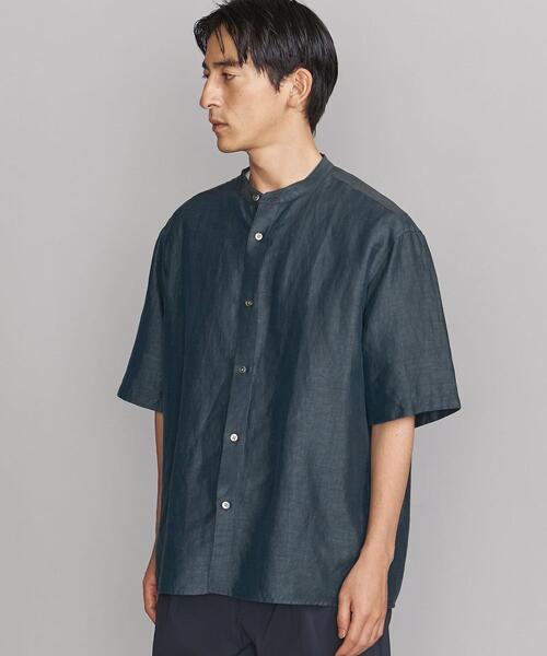 BEAUTY&YOUTH UNITED ARROWS（ビューティーアンドユースユナイテッドアローズ）の「BY WRINKLE ストライプ バンドカラー ボックス シャツ（シャツ/ブラウス・メンズ・ライトグレー/ネイビー/モカ・SMALL/MEDIUM/LARGE/X-LARGE）」の7枚目の写真
