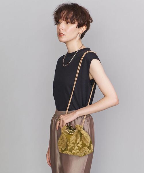 CONTROL FREAK / CTFK（コントロールフリーク）の「＜CONTROL FREAK＞ジャカード×チュール リバーシブル巾着 バッグ（ショルダーバッグ・レディース・ナチュラル/ライム・FREE）」の2枚目の写真