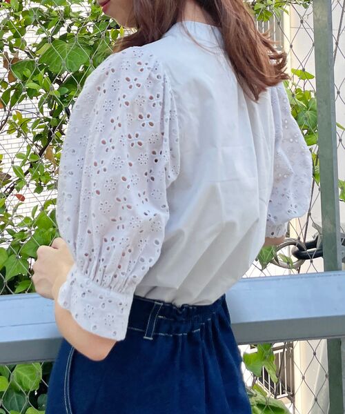 MAJESTIC LEGON（マジェスティックレゴン）の「着まわしリボンブラウス（シャツ/ブラウス・レディース・オフホワイト/ライトグレー/ブラック・SMALL/MEDIUM）」の13枚目の写真