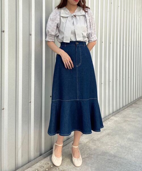 MAJESTIC LEGON（マジェスティックレゴン）の「着まわしリボンブラウス（シャツ/ブラウス・レディース・オフホワイト/ライトグレー/ブラック・SMALL/MEDIUM）」の14枚目の写真