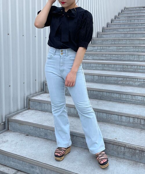 MAJESTIC LEGON（マジェスティックレゴン）の「着まわしリボンブラウス（シャツ/ブラウス・レディース・オフホワイト/ライトグレー/ブラック・SMALL/MEDIUM）」の22枚目の写真