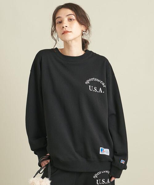 Russell Athletic（ラッセルアスレティック）の「【別注】＜RUSSELL ATHLETIC＞カレッジロゴスウェットプルオーバー ∴（スウェット・レディース・ライトグレー/ブラック/ワインレッド・FREE）」の19枚目の写真