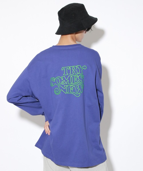 PBLIM（ページボーイリム）の「【PAGEBOYLIM】トライメッセージロンT（Tシャツ/カットソー・レディース・オフホワイト/ブラック/ブラウン/パープル・MEDIUM/LARGE）」の4枚目の写真