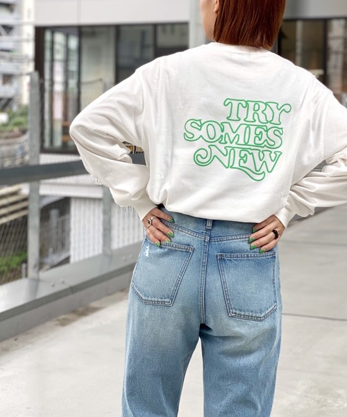 PBLIM（ページボーイリム）の「【PAGEBOYLIM】トライメッセージロンT（Tシャツ/カットソー・レディース・オフホワイト/ブラック/ブラウン/パープル・MEDIUM/LARGE）」の21枚目の写真