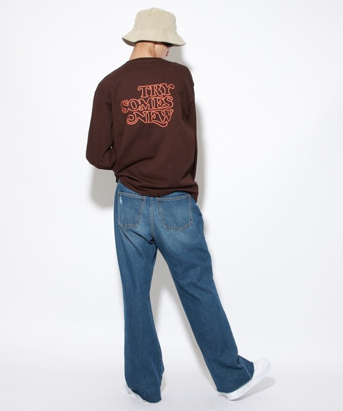 PBLIM（ページボーイリム）の「【PAGEBOYLIM】トライメッセージロンT（Tシャツ/カットソー・レディース・オフホワイト/ブラック/ブラウン/パープル・MEDIUM/LARGE）」の18枚目の写真