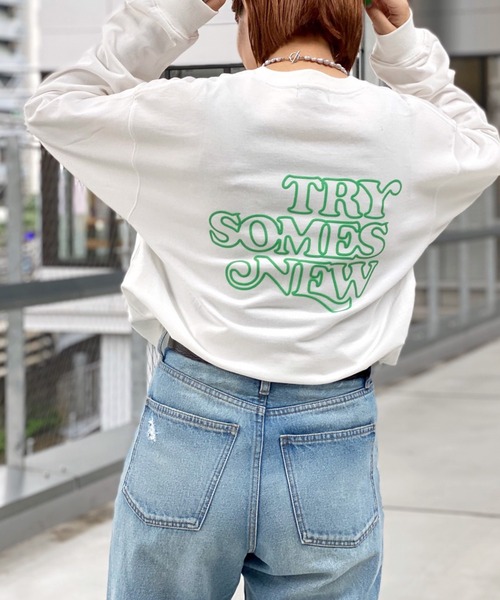 PBLIM（ページボーイリム）の「【PAGEBOYLIM】トライメッセージロンT（Tシャツ/カットソー・レディース・オフホワイト/ブラック/ブラウン/パープル・MEDIUM/LARGE）」の11枚目の写真