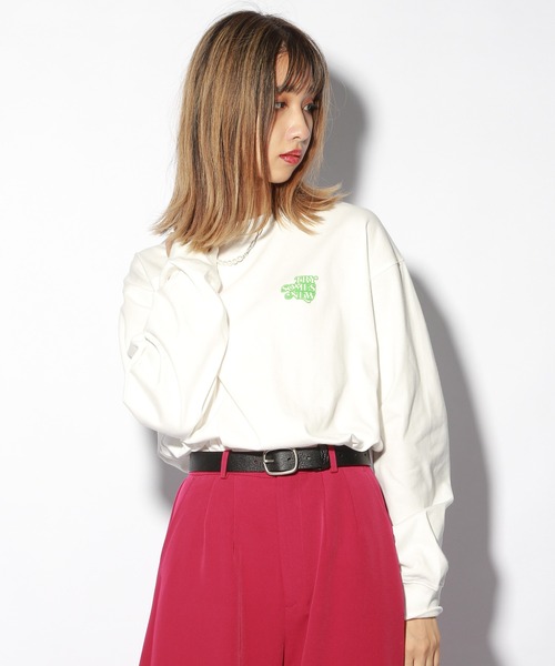 PBLIM（ページボーイリム）の「【PAGEBOYLIM】トライメッセージロンT（Tシャツ/カットソー・レディース・オフホワイト/ブラック/ブラウン/パープル・MEDIUM/LARGE）」の8枚目の写真