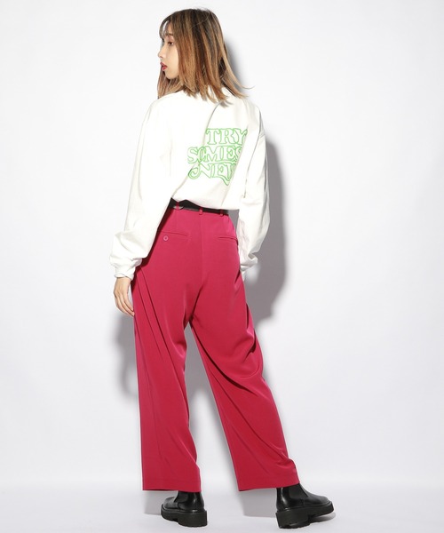 PBLIM（ページボーイリム）の「【PAGEBOYLIM】トライメッセージロンT（Tシャツ/カットソー・レディース・オフホワイト/ブラック/ブラウン/パープル・MEDIUM/LARGE）」の10枚目の写真