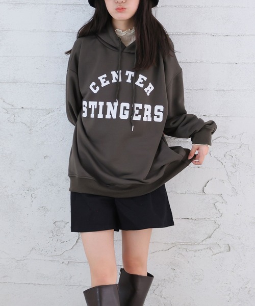 Girly Doll(ガーリードール)の「ロゴプリントビッグシルエットスウェットパーカー(パーカー・レディース・ベージュ/イエロー/ネイビー/ブラック/グレー・L/M/XL)」の22枚目の写真