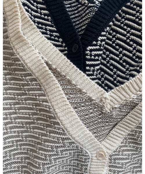 She's Closet（シーズクローゼット）の「前後2way配色Vネックショートニットベスト（ベスト・レディース・ブラック/アイボリー/ブラウン/カーキ・FREE）」の14枚目の写真