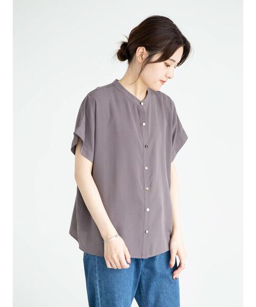 ELENCARE DUE（エレンカーレデュエ）の「・ELENCARE DUE ｲﾛｲﾛ釦5分袖ﾌﾞﾗｳｽ＊（シャツ/ブラウス・レディース・チャコールグレー/ベージュ/ブラック/オフホワイト・FREE）」の7枚目の写真