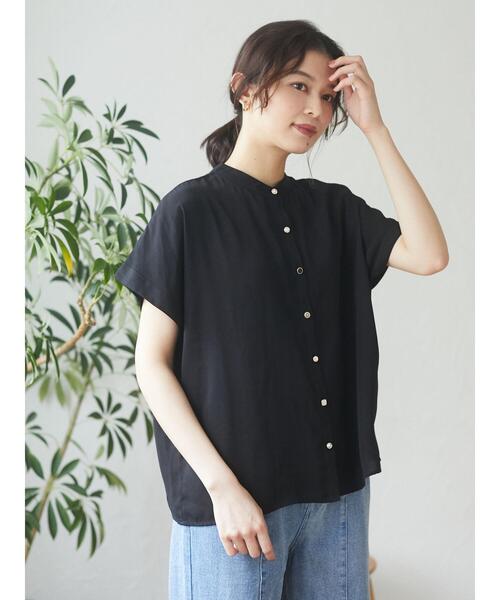 ELENCARE DUE（エレンカーレデュエ）の「・ELENCARE DUE ｲﾛｲﾛ釦5分袖ﾌﾞﾗｳｽ＊（シャツ/ブラウス・レディース・チャコールグレー/ベージュ/ブラック/オフホワイト・FREE）」の6枚目の写真