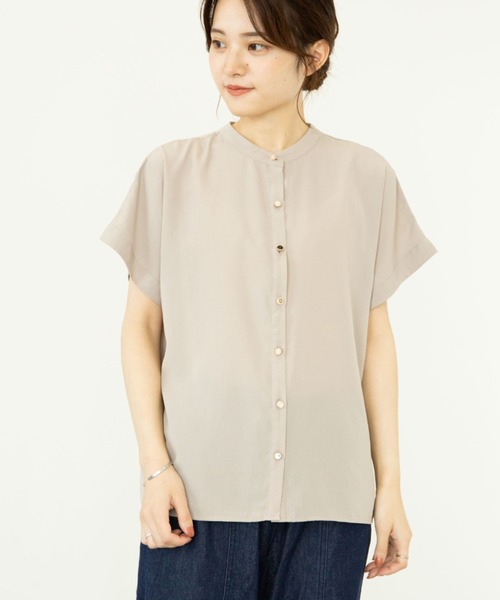 ELENCARE DUE（エレンカーレデュエ）の「・ELENCARE DUE ｲﾛｲﾛ釦5分袖ﾌﾞﾗｳｽ＊（シャツ/ブラウス・レディース・チャコールグレー/ベージュ/ブラック/オフホワイト・FREE）」の4枚目の写真