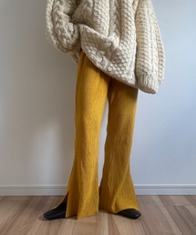 wrinkle slit stretch pants / ウエストゴムシワ加工クリンクルスリットストレッチパンツ