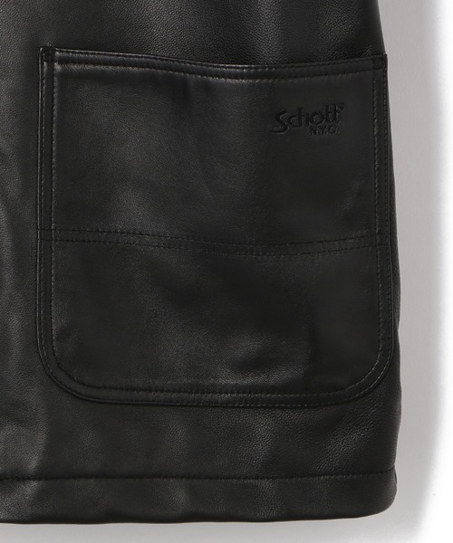 schott（ショット）の「Schott/ショット/LAMB LEATHER COVERALL JACKET/ラムレザー カバーオール（ライダースジャケット・メンズ・ブラック・SMALL/MEDIUM/LARGE/X-LARGE/XX-LARGE）」の8枚目の写真