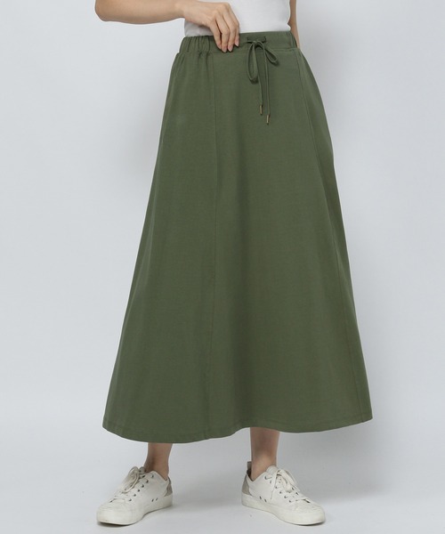 niko and...（ニコアンド）の「サラサラカット切り替えAラインスカート（スカート・レディース・カーキ/アイボリー/チャコール・MEDIUM/LARGE）」の3枚目の写真