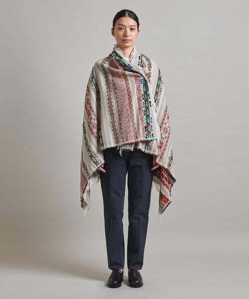 LOEFF（ロエフ）の「＜LOEFF（ロエフ）＞ジャカード ストール（ストール/ショール・レディース・オレンジ・FREE）」の5枚目の写真