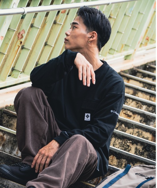 Columbia(コロンビア)の「columbia/コロンビア インペリアルパーク ポケット ロンT/ビッグシルエット ロングスリーブTEE PM0800(Tシャツ/カットソー・メンズ・ブラウン/ブラック/オフホワイト・L/S/XL/M)」の5枚目の写真