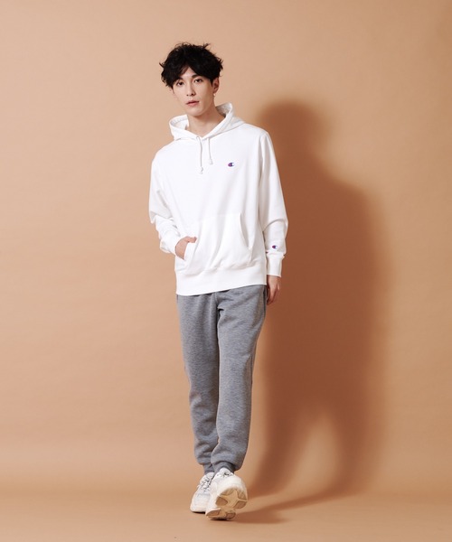 Champion(チャンピオン)の「【CHAMPION/チャンピオン】アスレジャースウェットパーカー 軽量素材使用 スポーティなスウエットパーカー C3-LS151(パーカー・メンズ・ホワイト/ブラック/杢グレー・MEDIUM/LARGE/X-LARGE)」の6枚目の写真