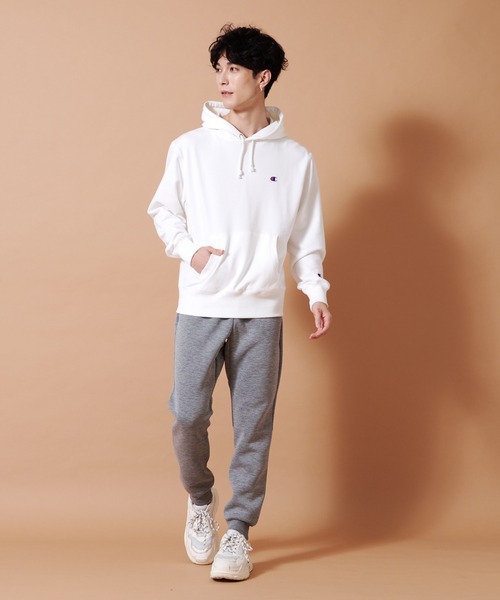Champion(チャンピオン)の「【CHAMPION/チャンピオン】アスレジャースウェットパーカー 軽量素材使用 スポーティなスウエットパーカー C3-LS151(パーカー・メンズ・ホワイト/ブラック/杢グレー・MEDIUM/LARGE/X-LARGE)」の7枚目の写真