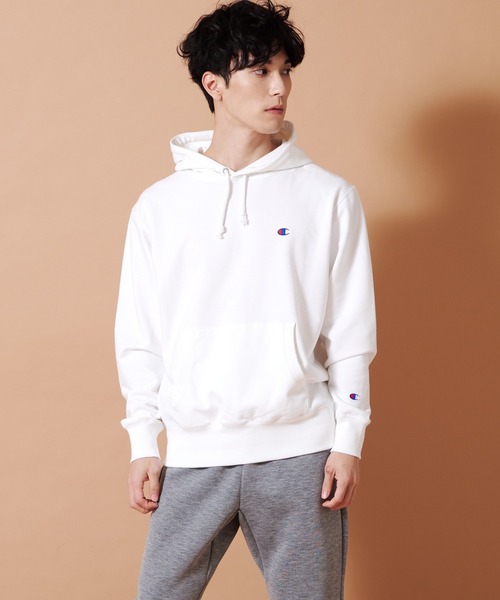Champion(チャンピオン)の「【CHAMPION/チャンピオン】アスレジャースウェットパーカー 軽量素材使用 スポーティなスウエットパーカー C3-LS151(パーカー・メンズ・ホワイト/ブラック/杢グレー・MEDIUM/LARGE/X-LARGE)」の12枚目の写真