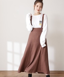 N.（N. Natural Beauty Basic） | ◆サスペンダー付ツイードスカート(スカート)