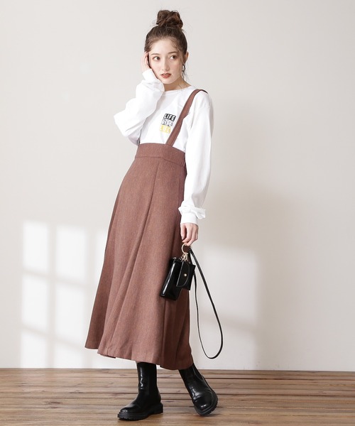 N.(N. Natural Beauty Basic)(エヌエヌナチュラルビューティーベーシック)の「◆サスペンダー付ツイードスカート(スカート・レディース・ブラウン/ベージュ/グリーン・MEDIUM)」の11枚目の写真