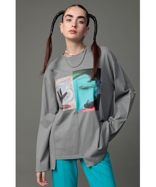 SLY（スライ）の「YUKAHIRAC X SLY PHOTO L S T/SH フォト ロングスリーブ Tシャツ（Tシャツ/カットソー・レディース・イエロー/グレー/オフホワイト・FREE）」の3枚目の写真