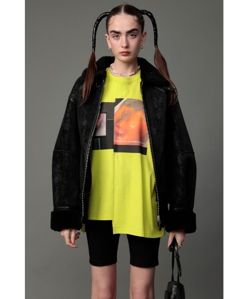 SLY（スライ）の「YUKAHIRAC X SLY PHOTO L S T/SH フォト ロングスリーブ Tシャツ（Tシャツ/カットソー・レディース・イエロー/グレー/オフホワイト・FREE）」の14枚目の写真