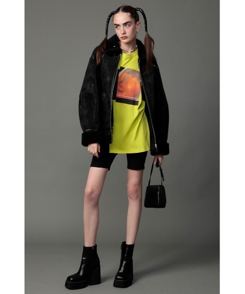 SLY（スライ）の「YUKAHIRAC X SLY PHOTO L S T/SH フォト ロングスリーブ Tシャツ（Tシャツ/カットソー・レディース・イエロー/グレー/オフホワイト・FREE）」の15枚目の写真