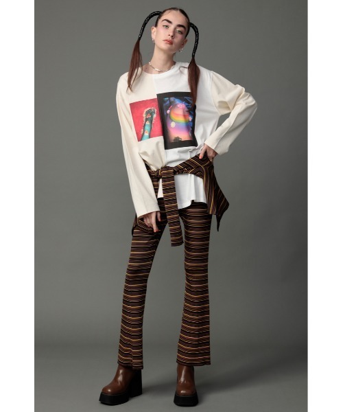 SLY（スライ）の「YUKAHIRAC X SLY PHOTO L S T/SH フォト ロングスリーブ Tシャツ（Tシャツ/カットソー・レディース・イエロー/グレー/オフホワイト・FREE）」の5枚目の写真