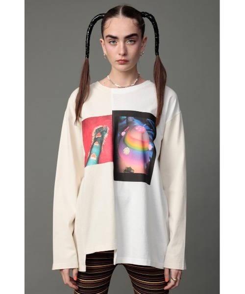 SLY（スライ）の「YUKAHIRAC X SLY PHOTO L S T/SH フォト ロングスリーブ Tシャツ（Tシャツ/カットソー・レディース・イエロー/グレー/オフホワイト・FREE）」の6枚目の写真