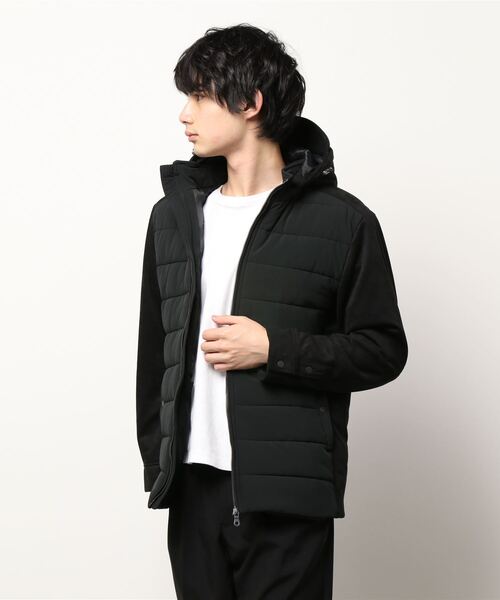 HIDEAWAYS NICOLE(ハイダウェイニコル)の「異素材切り替えフードブルゾン(ブルゾン・メンズ・シルバーグレー/グレイッシュベージュ/ブラック・MEDIUM/LARGE/X-LARGE)」の7枚目の写真