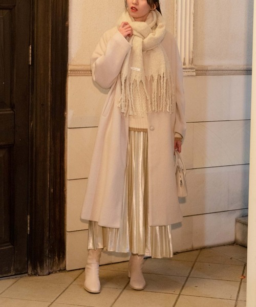 archives(アルシーヴ)の「Vネックコート(ノーカラーコート・レディース・アイボリー/ブラック/グレー/グレイッシュベージュ/ピンクベージュ・MEDIUM)」の1枚目の写真