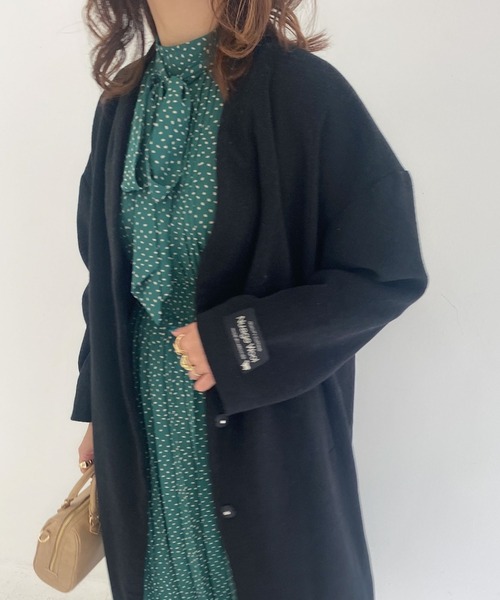 archives(アルシーヴ)の「Vネックコート(ノーカラーコート・レディース・アイボリー/ブラック/グレー/グレイッシュベージュ/ピンクベージュ・MEDIUM)」の18枚目の写真