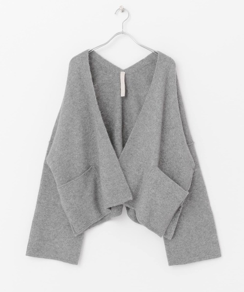 URBAN RESEARCH DOORS（アーバンリサーチドアーズ）の「siiwa キャメル混ケープカーディガン（カーディガン/ボレロ・レディース・ネイビー/グレー・ONE）」の3枚目の写真