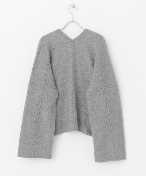 URBAN RESEARCH DOORS（アーバンリサーチドアーズ）の「siiwa キャメル混ケープカーディガン（カーディガン/ボレロ・レディース・ネイビー/グレー・ONE）」の6枚目の写真