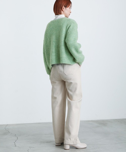 select MOCA(セレクトモカ)の「2021 AW サイドデザインミックスショートニット(ニット/セーター・レディース・イエロー/ミント・FREE)」の14枚目の写真
