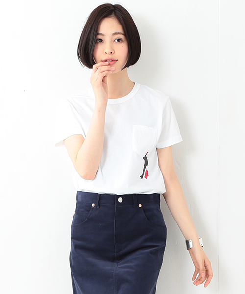 BEAMS BOY(ビームスボーイ)の「BEAMS BOY / シルエット ポケットT(Tシャツ/カットソー・レディース・ホワイト/ホワイト系その他/その他1・ONE SIZE)」の1枚目の写真