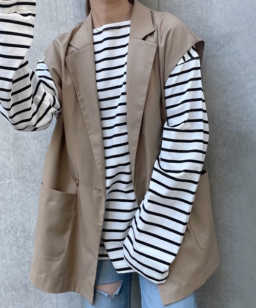 w closet（ダブルクローゼット）の「ボーダーボートネックロンTee（Tシャツ/カットソー・レディース・ホワイト×ピンク/グリーン系その他/ブラック×ホワイト/ホワイト系その他/ブルー系その他/グリーン系その他2・FREE）」の2枚目の写真