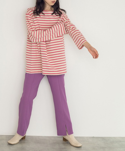 w closet（ダブルクローゼット）の「ボーダーボートネックロンTee（Tシャツ/カットソー・レディース・ホワイト×ピンク/グリーン系その他/ブラック×ホワイト/ホワイト系その他/ブルー系その他/グリーン系その他2・FREE）」の14枚目の写真