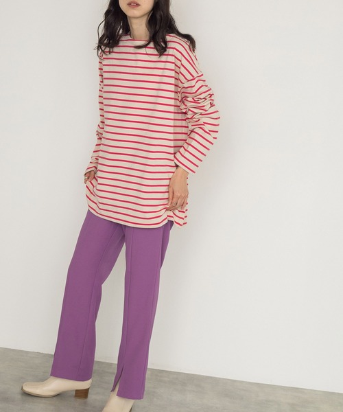 w closet（ダブルクローゼット）の「ボーダーボートネックロンTee（Tシャツ/カットソー・レディース・ホワイト×ピンク/グリーン系その他/ブラック×ホワイト/ホワイト系その他/ブルー系その他/グリーン系その他2・FREE）」の10枚目の写真