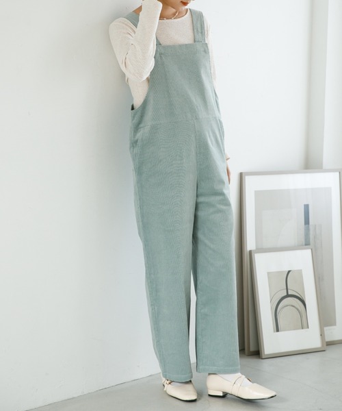 SLURR（スラ―）の「コーデュロイサロペット（サロペット/オーバーオール・レディース・アイボリー/モカ/ライトグリーン・FREE）」の3枚目の写真