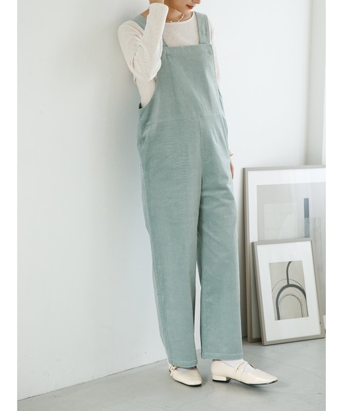 SLURR（スラ―）の「コーデュロイサロペット（サロペット/オーバーオール・レディース・アイボリー/モカ/ライトグリーン・FREE）」の21枚目の写真